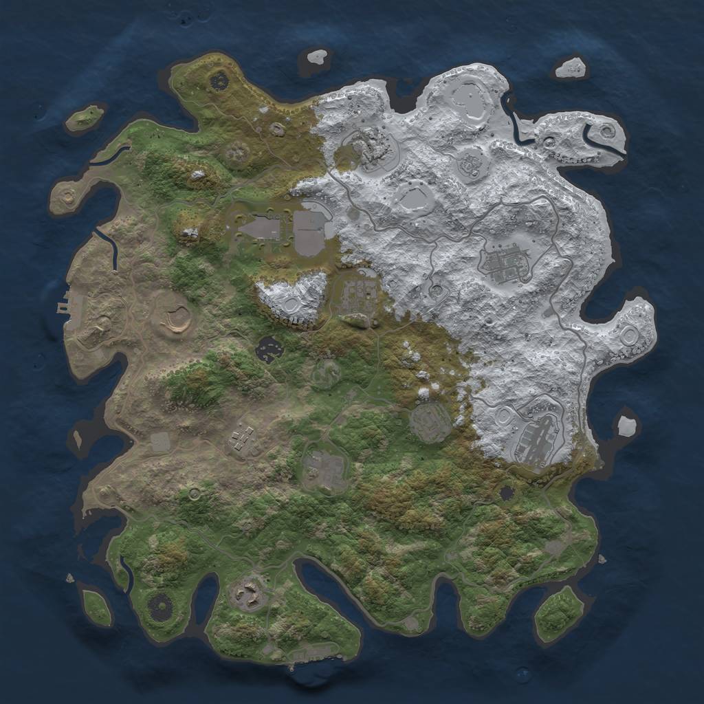 Rust Map: Procedural Map, Size: 4000, Seed: 652256260, 20 Monuments