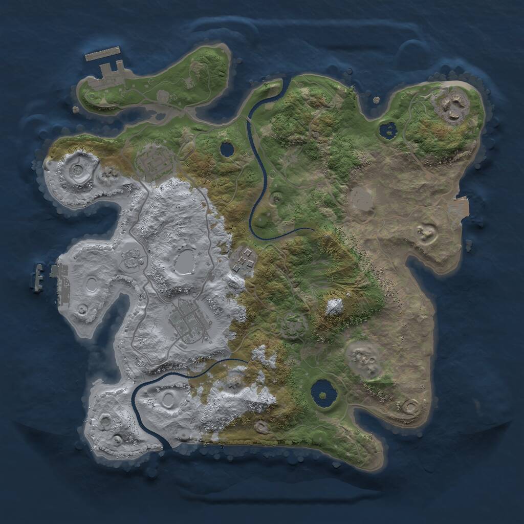 Rust Map: Procedural Map, Size: 3000, Seed: 10101, 10 Monuments