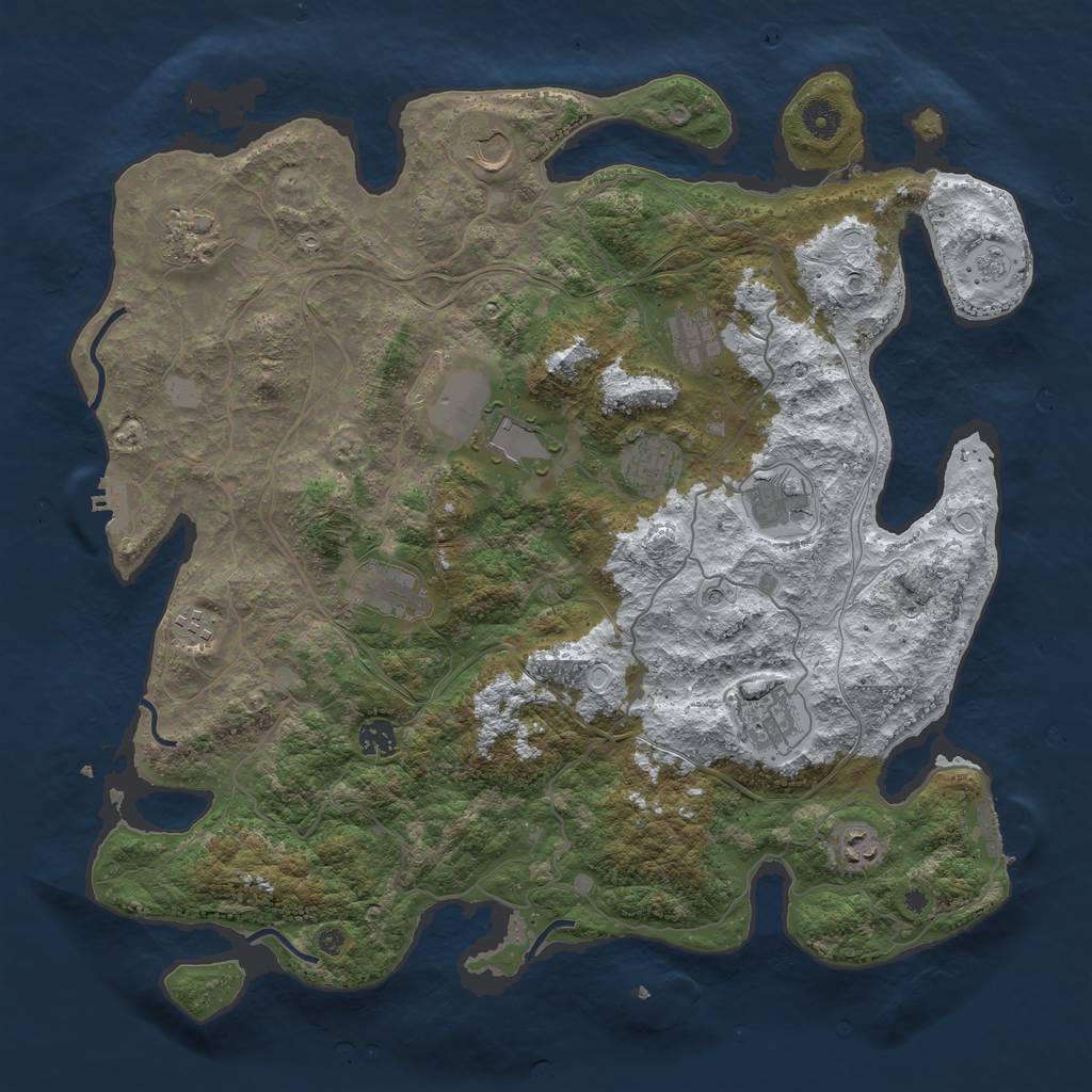 Rust Map: Procedural Map, Size: 4250, Seed: 1479255346, 20 Monuments