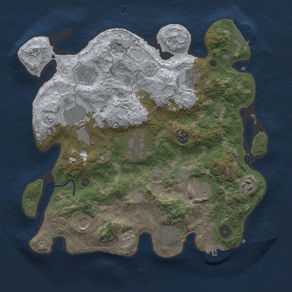 Rust Map: Procedural Map, Size: 3500, Seed: 756197446, 19 Monuments