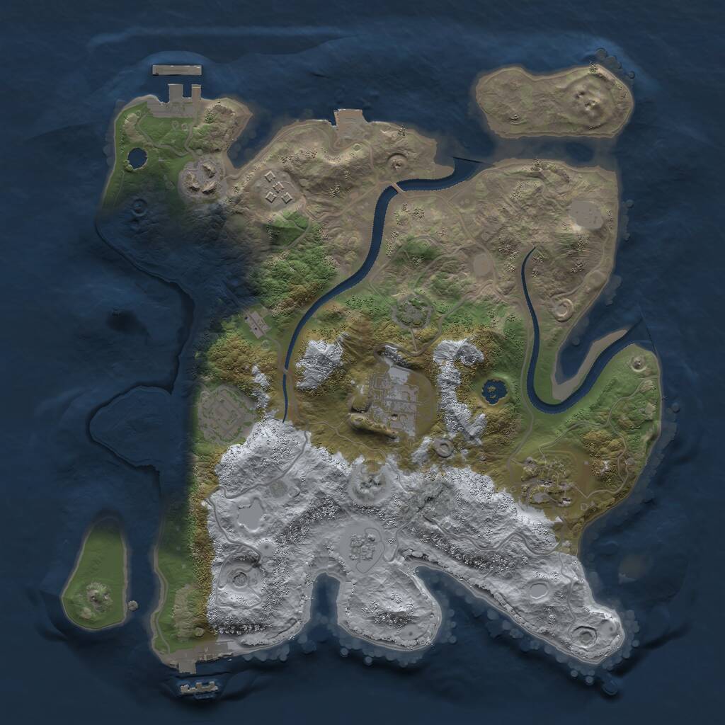 Rust Map: Procedural Map, Size: 3000, Seed: 79901986, 11 Monuments