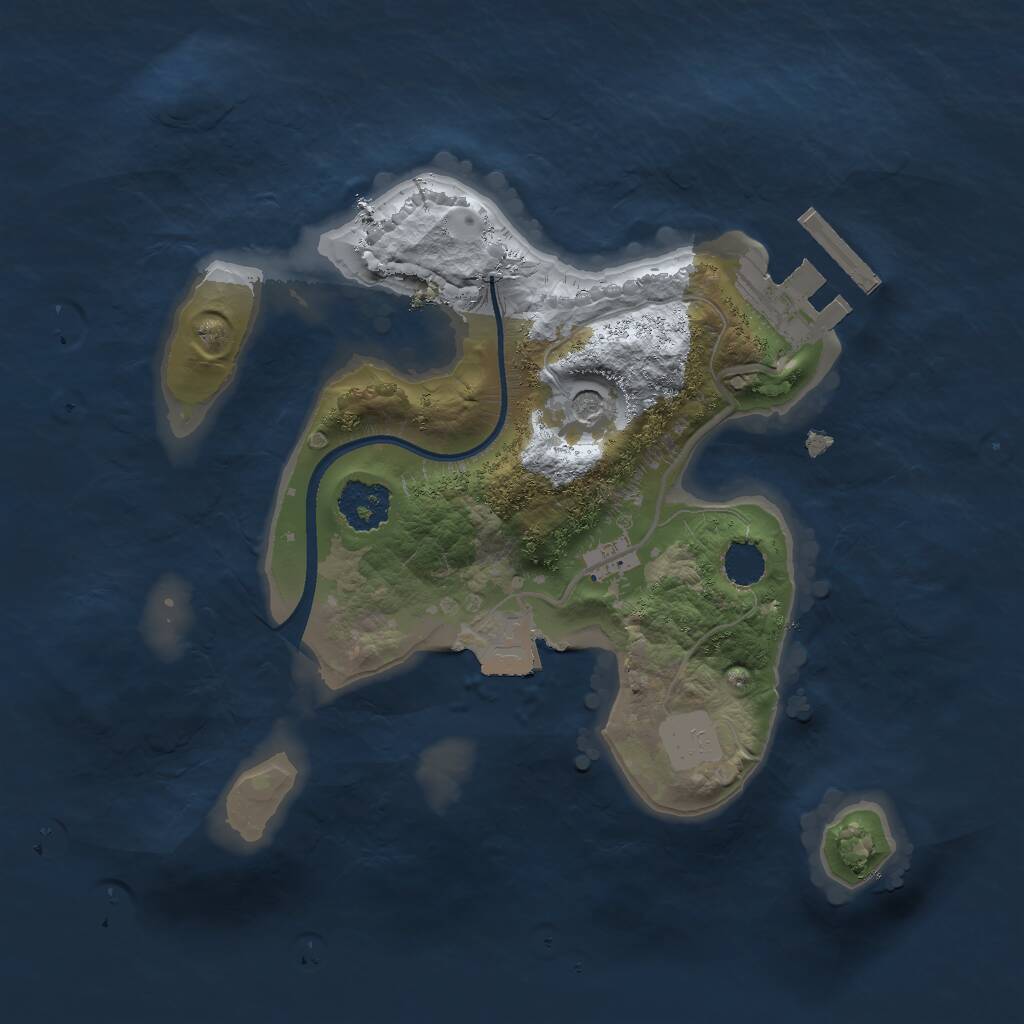 Rust Map: Procedural Map, Size: 2000, Seed: 15668, 3 Monuments