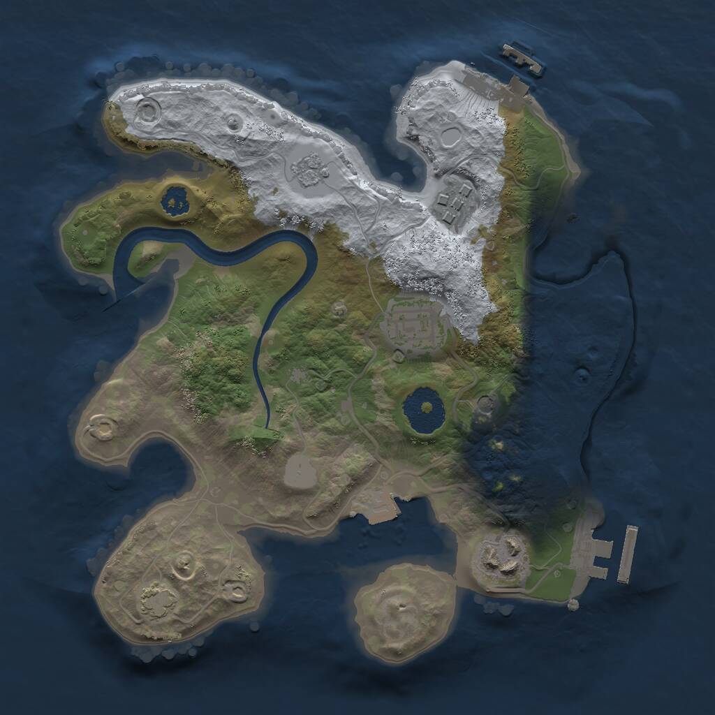 Rust Map: Procedural Map, Size: 2500, Seed: 20233202, 9 Monuments