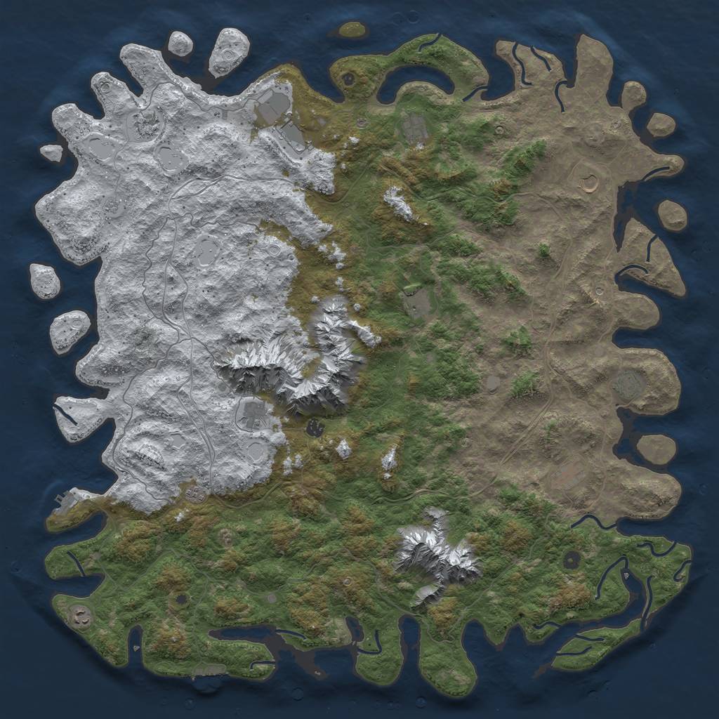 Rust Map: Procedural Map, Size: 6000, Seed: 75182040, 20 Monuments