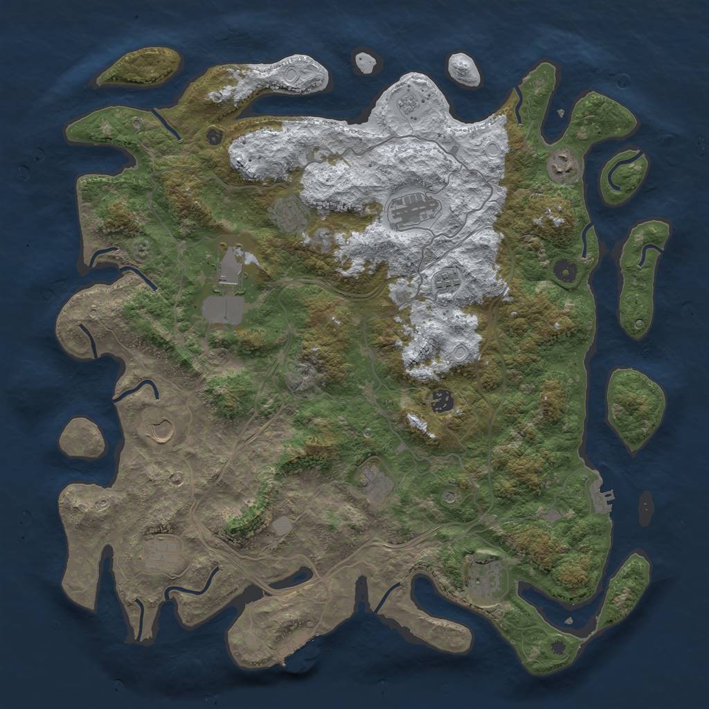 Rust Map: Procedural Map, Size: 4500, Seed: 6923, 19 Monuments