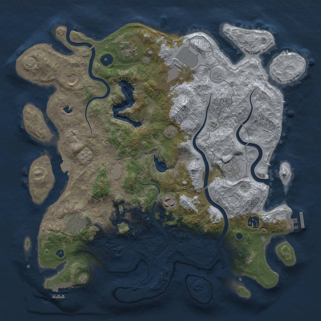 Rust Map: Procedural Map, Size: 4000, Seed: 5611816, 15 Monuments