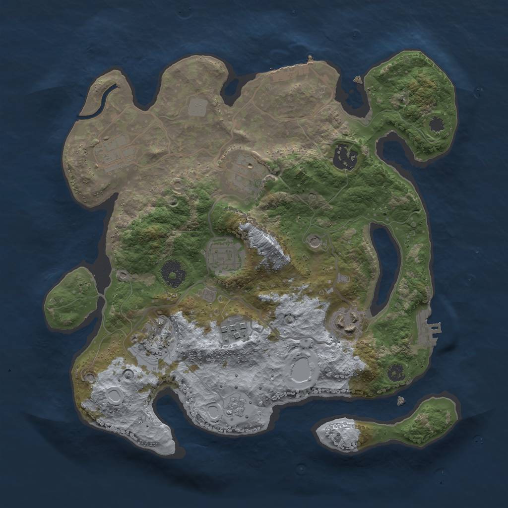 Rust Map: Procedural Map, Size: 3000, Seed: 1963988, 16 Monuments