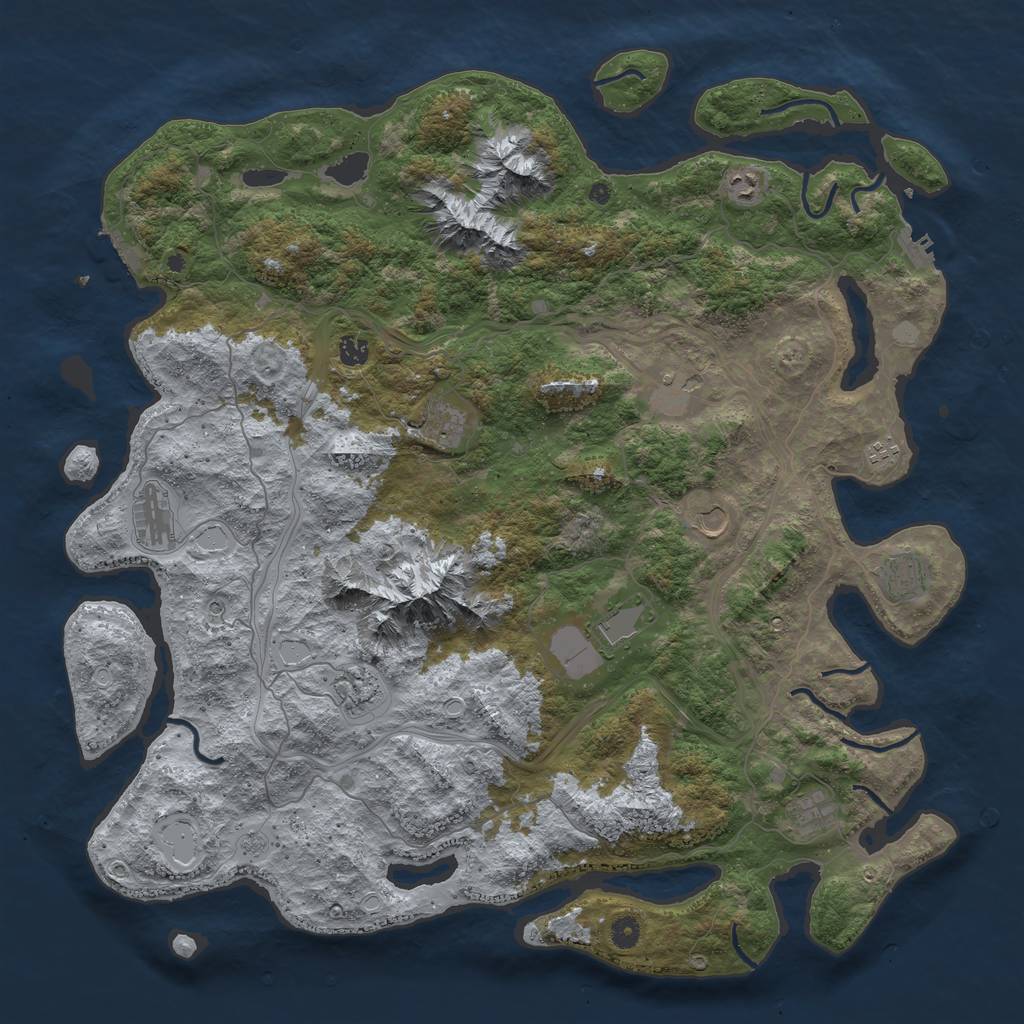 Rust Map: Procedural Map, Size: 5000, Seed: 731517394, 20 Monuments