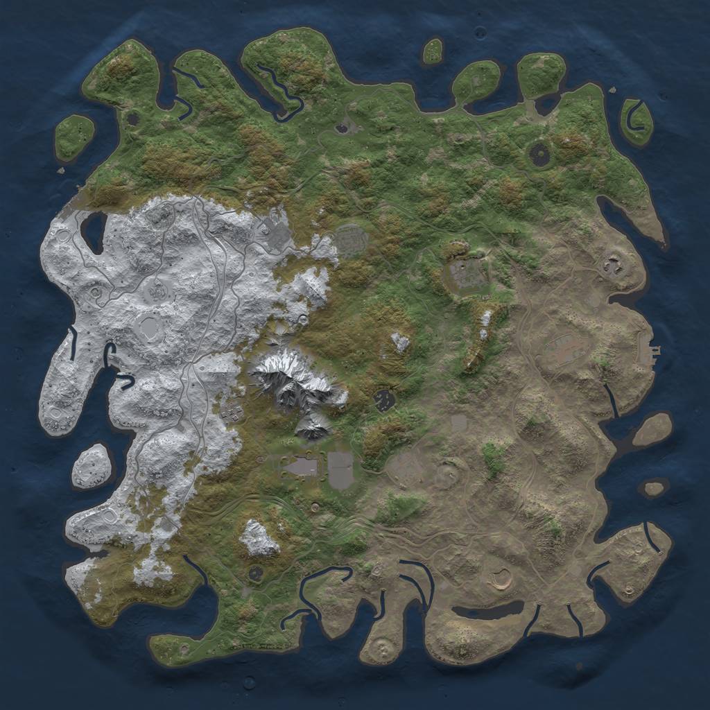 Rust Map: Procedural Map, Size: 5000, Seed: 649222, 19 Monuments