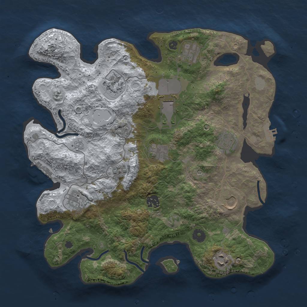 Rust Map: Procedural Map, Size: 3500, Seed: 29832, 19 Monuments