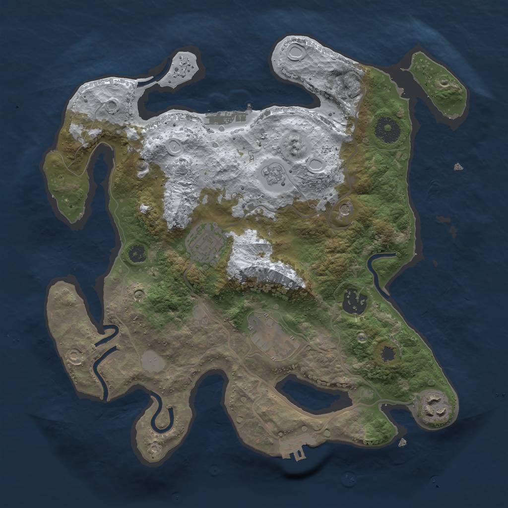 Rust Map: Procedural Map, Size: 3000, Seed: 41690, 13 Monuments