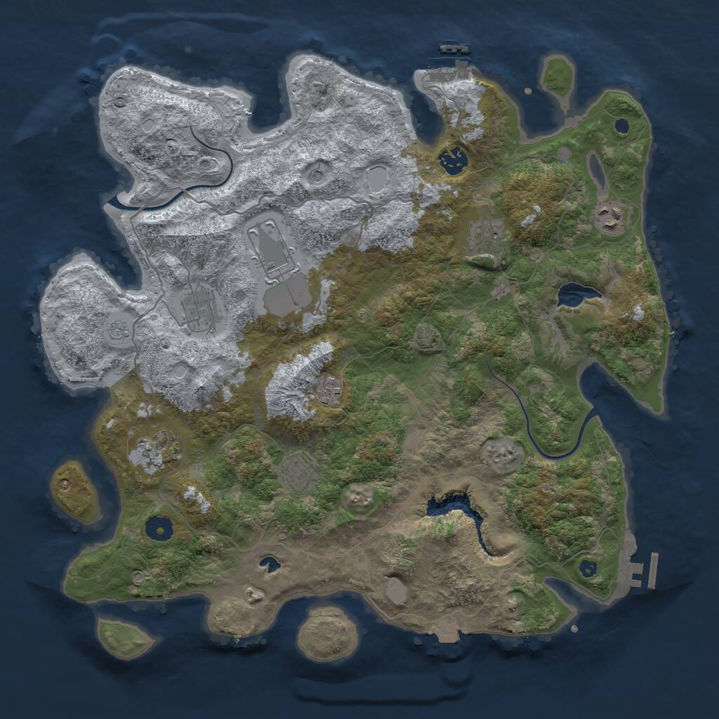 Rust Map: Procedural Map, Size: 4000, Seed: 285618, 14 Monuments