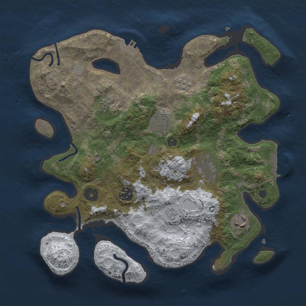 Rust Map: Procedural Map, Size: 3200, Seed: 304, 15 Monuments