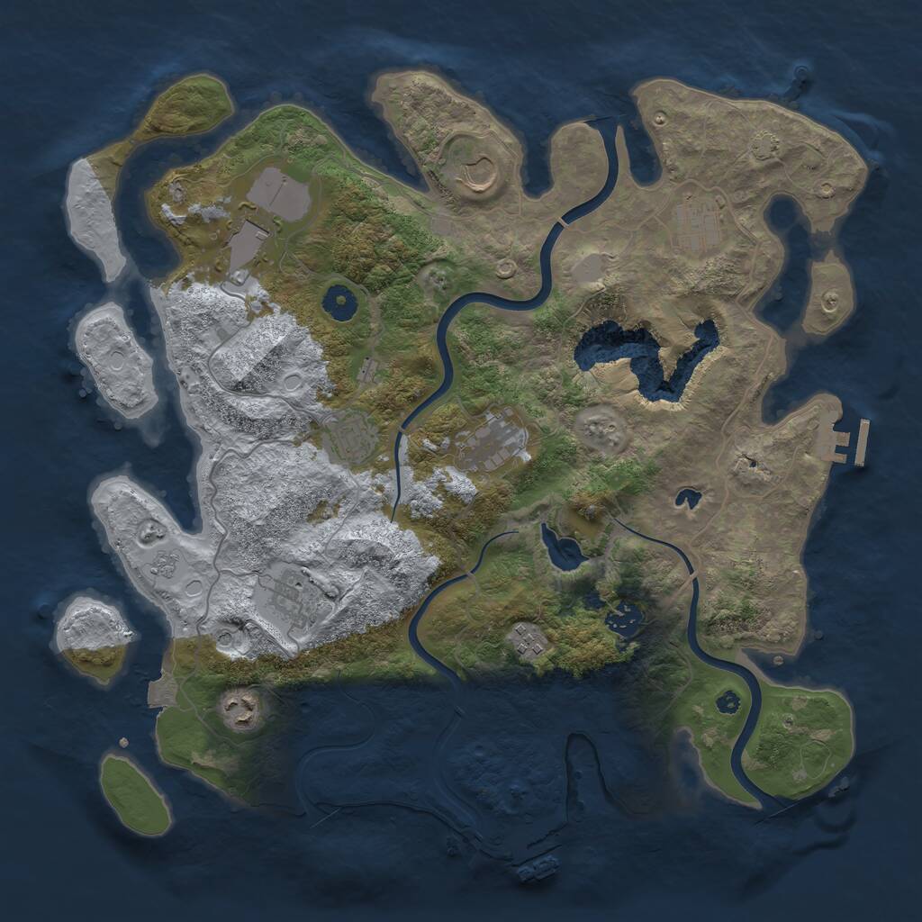 Rust Map: Procedural Map, Size: 4000, Seed: 143543732, 15 Monuments