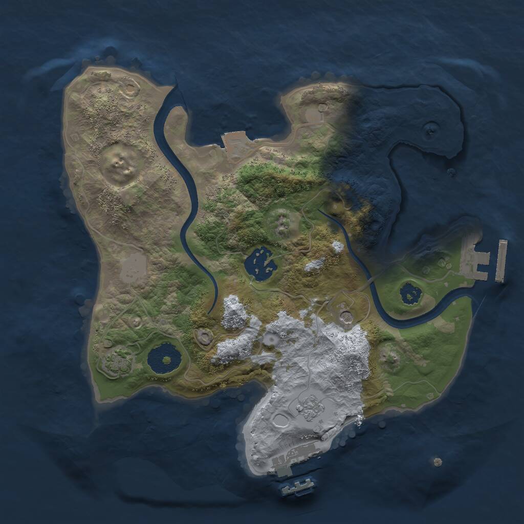Rust Map: Procedural Map, Size: 2500, Seed: 1432938183, 7 Monuments