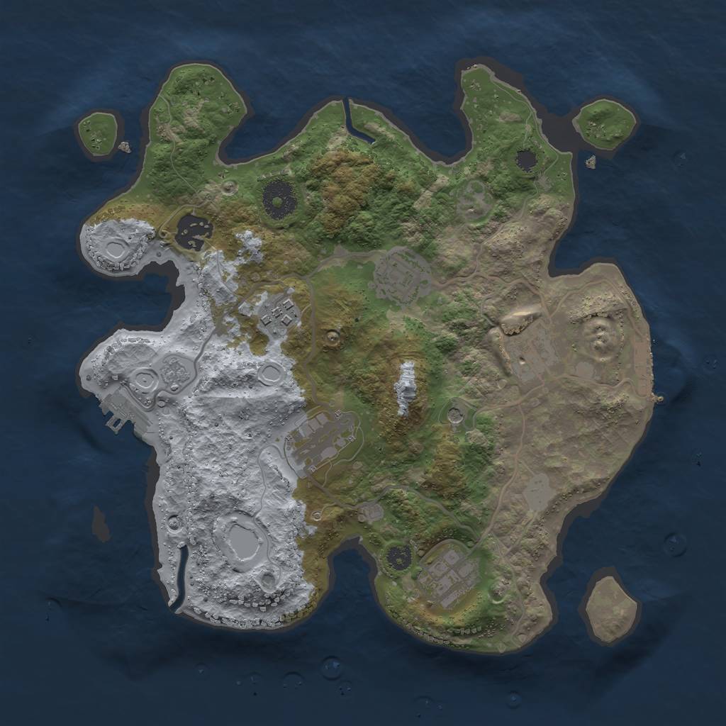 Rust Map: Procedural Map, Size: 3000, Seed: 9674, 15 Monuments