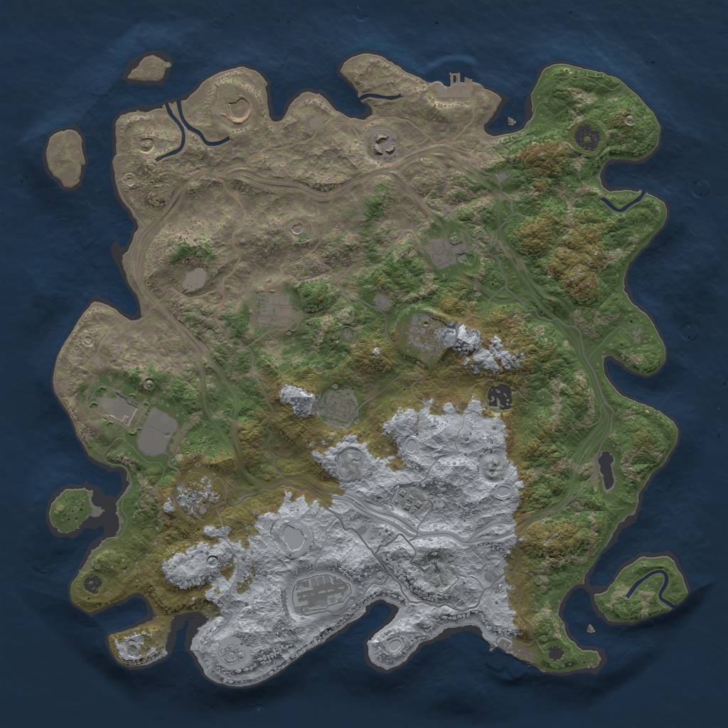 Rust Map: Procedural Map, Size: 4250, Seed: 2093486339, 20 Monuments