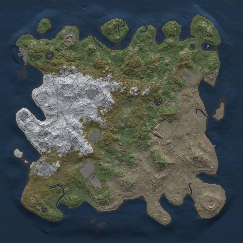 Rust Map: Procedural Map, Size: 4250, Seed: 1695164679, 20 Monuments