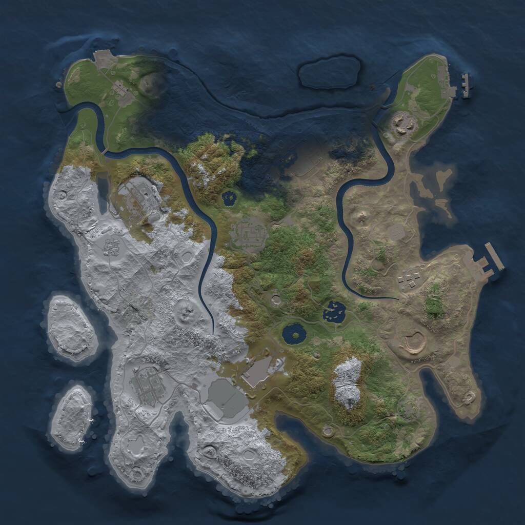 Rust Map: Procedural Map, Size: 3500, Seed: 68452, 15 Monuments