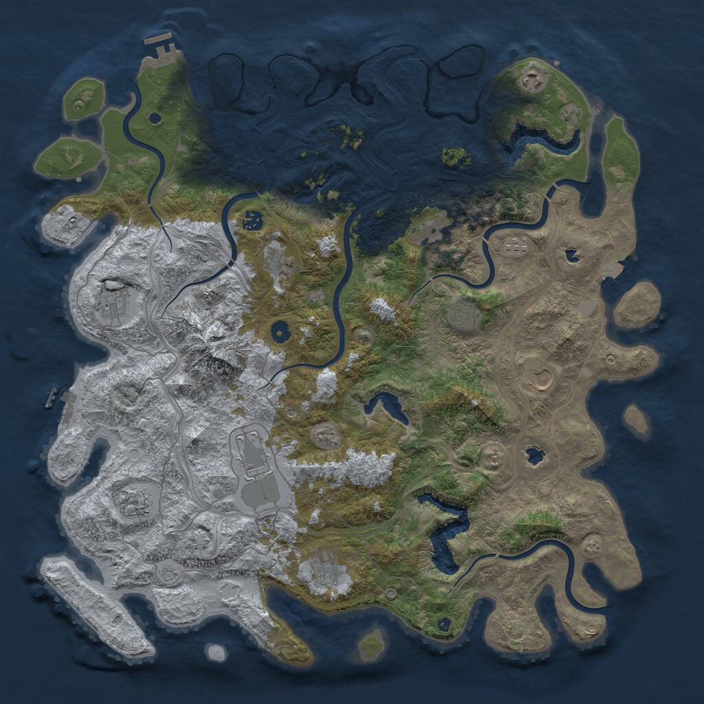 Rust Map: Procedural Map, Size: 5000, Seed: 6193, 17 Monuments