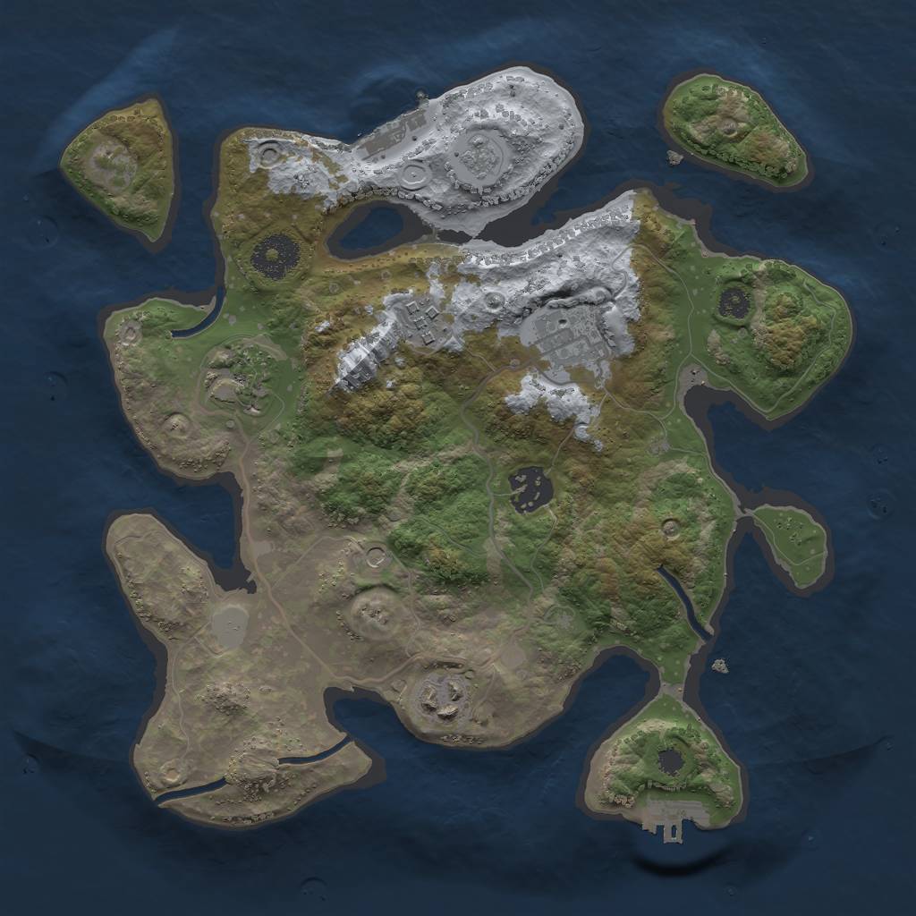 Rust Map: Procedural Map, Size: 3000, Seed: 45488, 14 Monuments