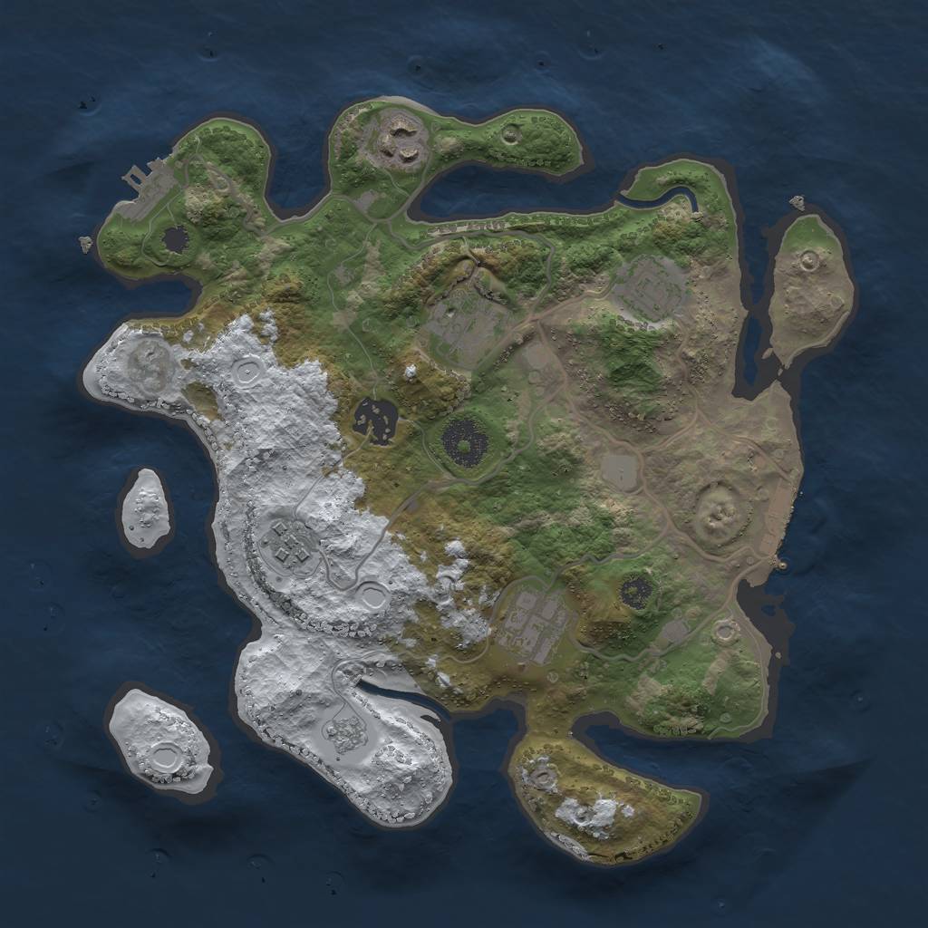 Rust Map: Procedural Map, Size: 3000, Seed: 7460, 14 Monuments