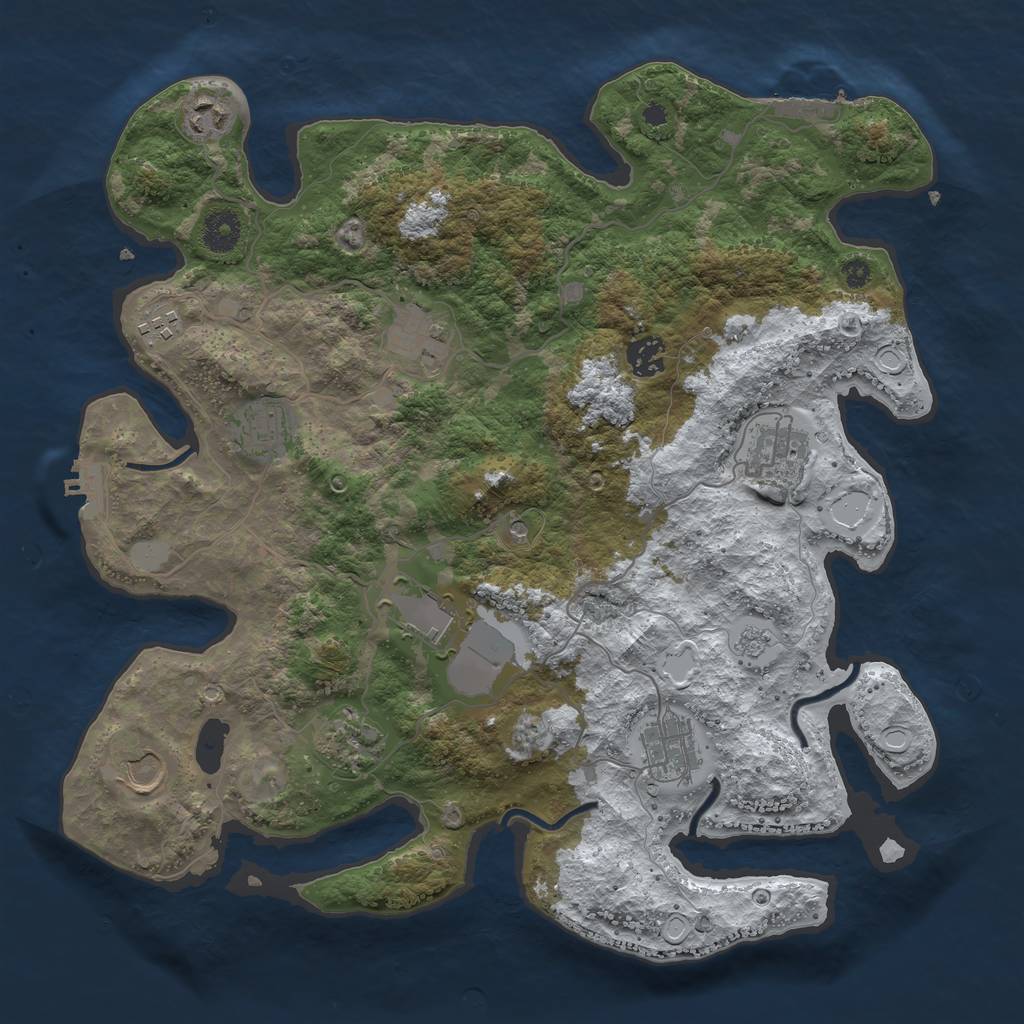 Rust Map: Procedural Map, Size: 3750, Seed: 1664381755, 19 Monuments