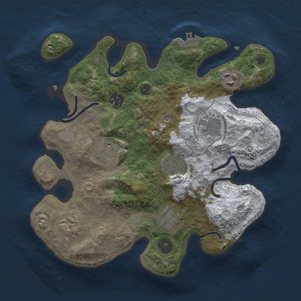 Rust Map: Procedural Map, Size: 3000, Seed: 2958, 15 Monuments