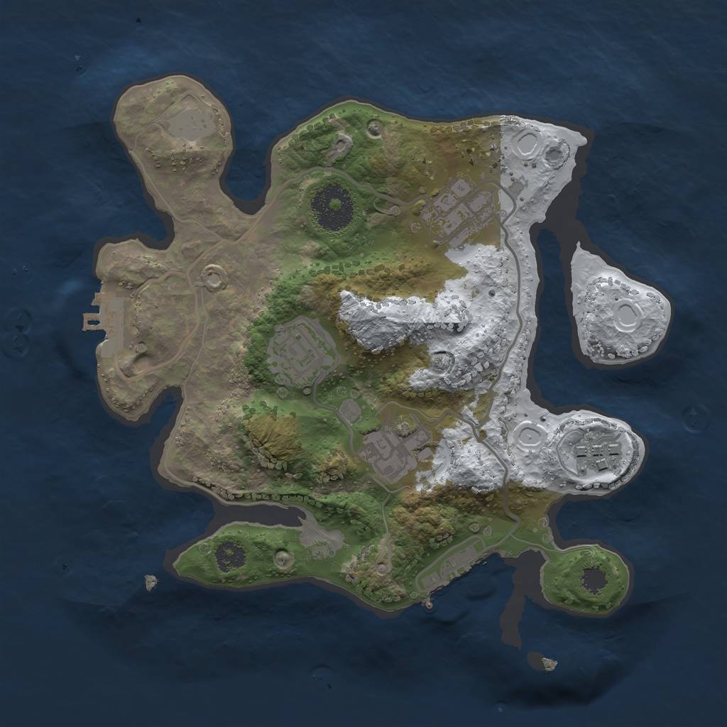 Rust Map: Procedural Map, Size: 2500, Seed: 69696, 11 Monuments