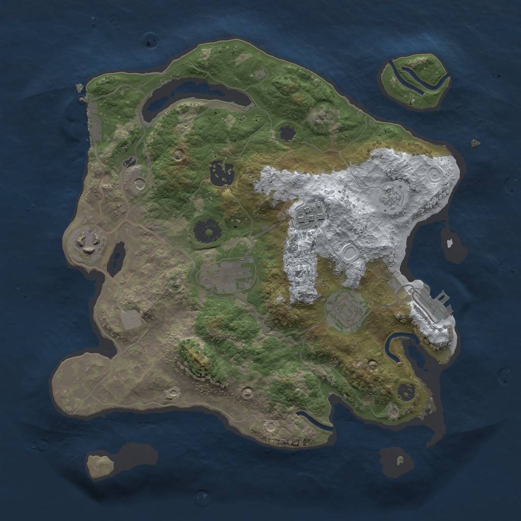 Rust Map: Procedural Map, Size: 3000, Seed: 22935, 14 Monuments