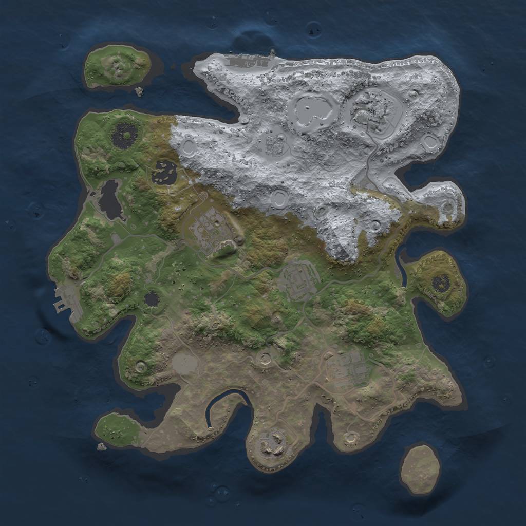 Rust Map: Procedural Map, Size: 3000, Seed: 1862722203, 15 Monuments