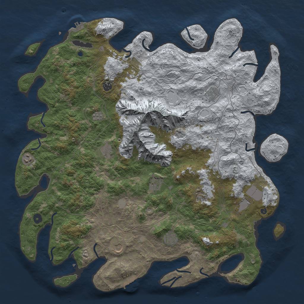 Rust Map: Procedural Map, Size: 5000, Seed: 22582, 19 Monuments