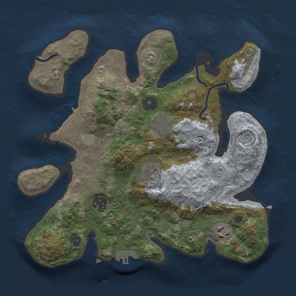 Rust Map: Procedural Map, Size: 3000, Seed: 51200, 13 Monuments