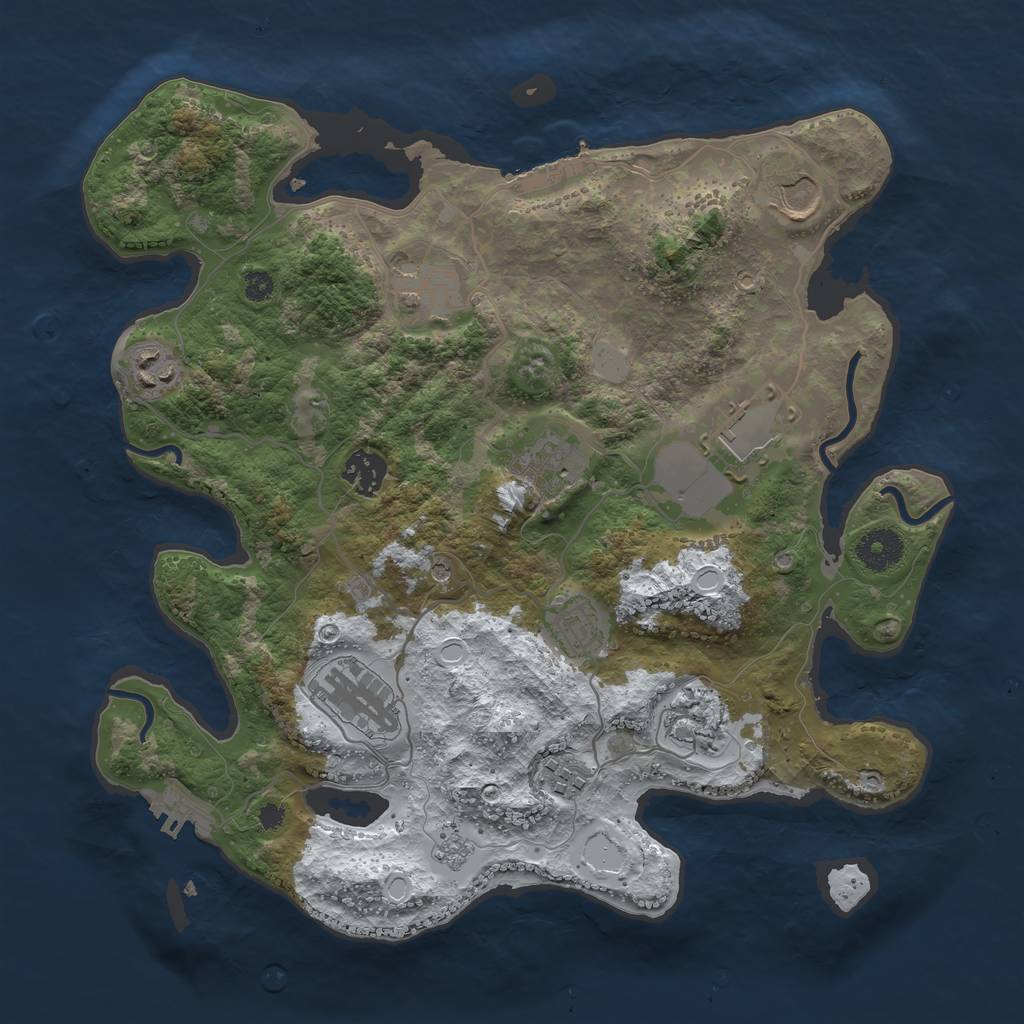 Rust Map: Procedural Map, Size: 3500, Seed: 467545806, 19 Monuments