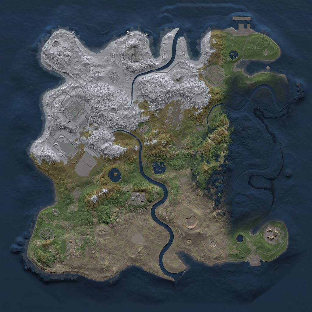 Rust Map: Procedural Map, Size: 3500, Seed: 747122831, 15 Monuments