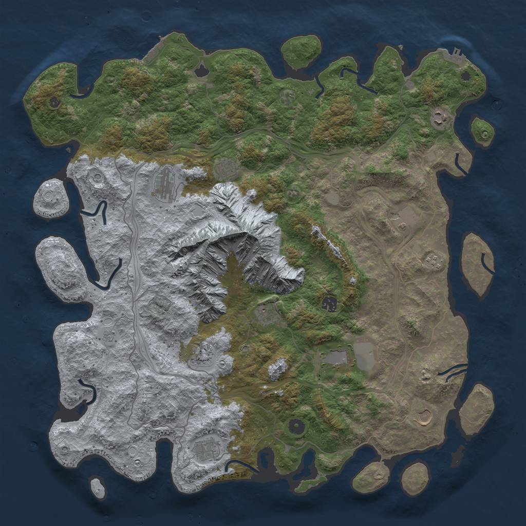 Rust Map: Procedural Map, Size: 5000, Seed: 1559171450, 20 Monuments