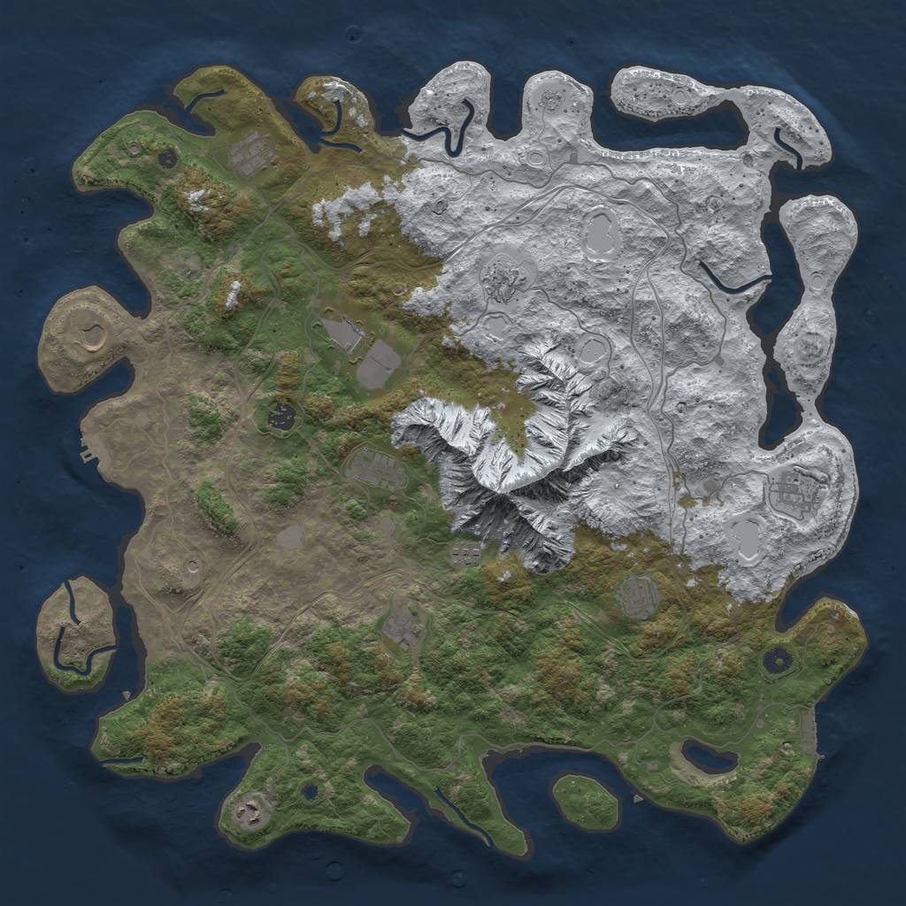 Rust Map: Procedural Map, Size: 5000, Seed: 951503, 20 Monuments