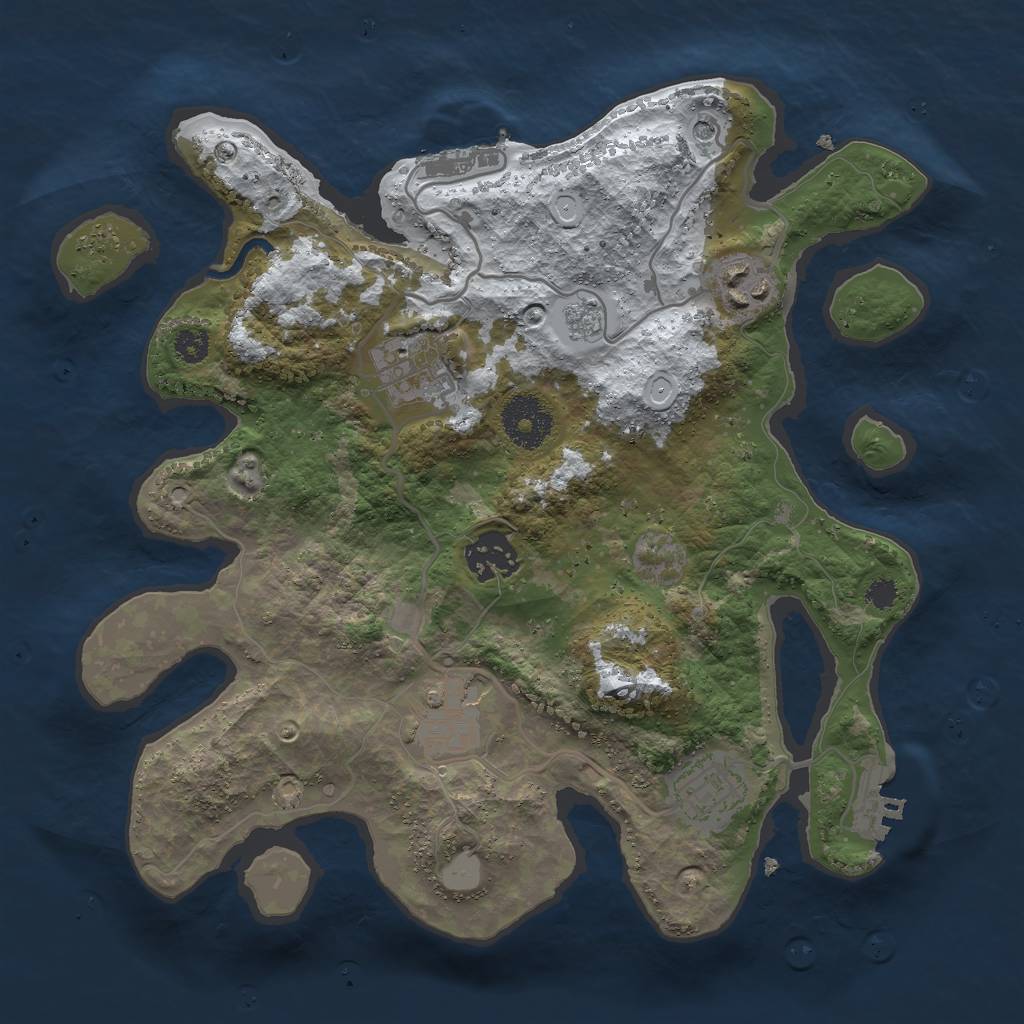 Rust Map: Procedural Map, Size: 3000, Seed: 421671272, 14 Monuments