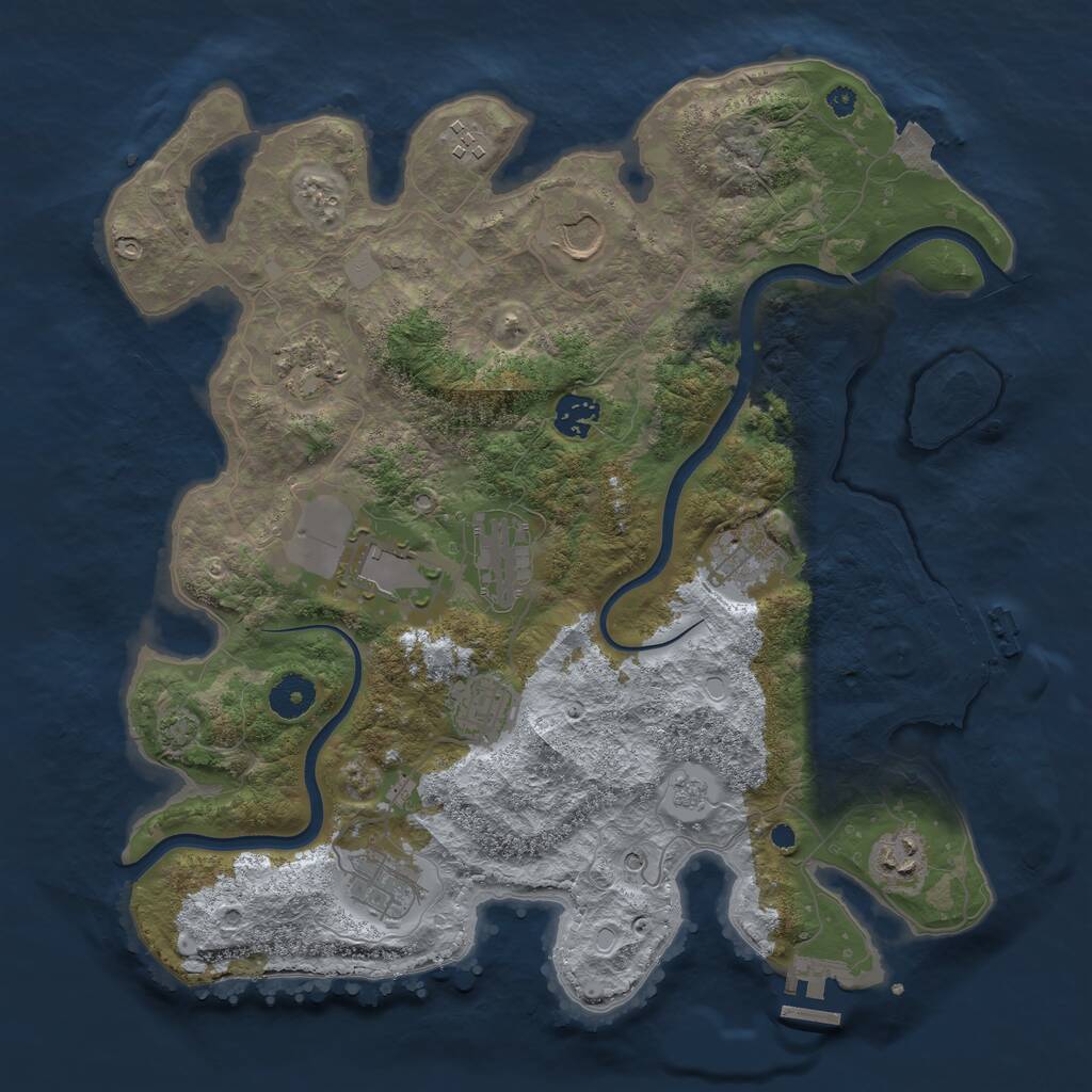 Rust Map: Procedural Map, Size: 3700, Seed: 187068471, 16 Monuments