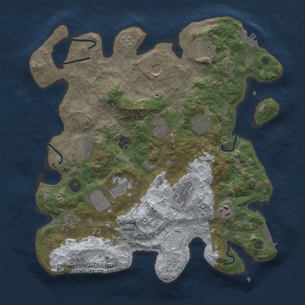 Rust Map: Procedural Map, Size: 3700, Seed: 187068471, 20 Monuments