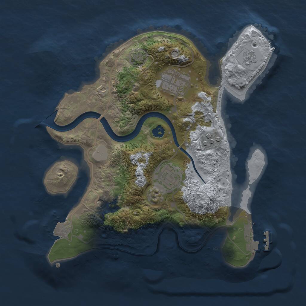 Rust Map: Procedural Map, Size: 2500, Seed: 95561658, 8 Monuments