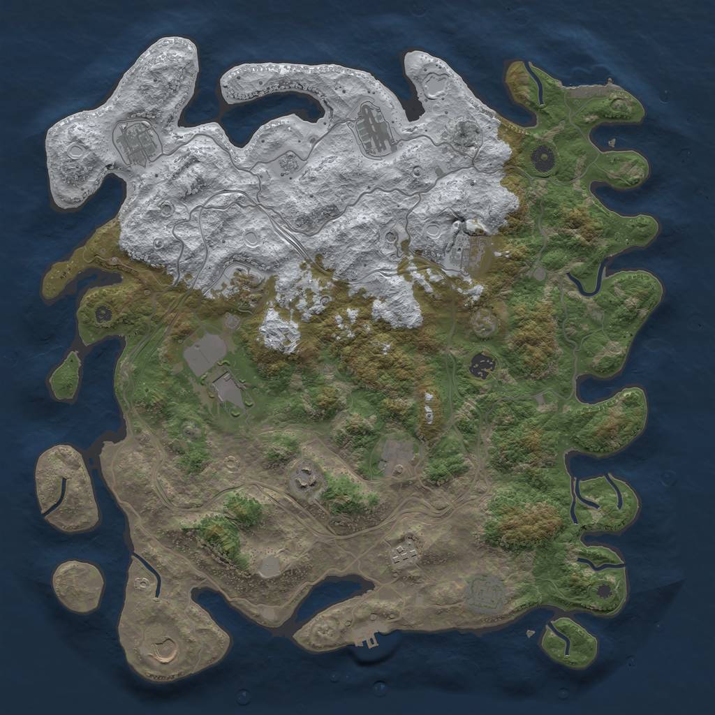 Rust Map: Procedural Map, Size: 4350, Seed: 857857, 20 Monuments