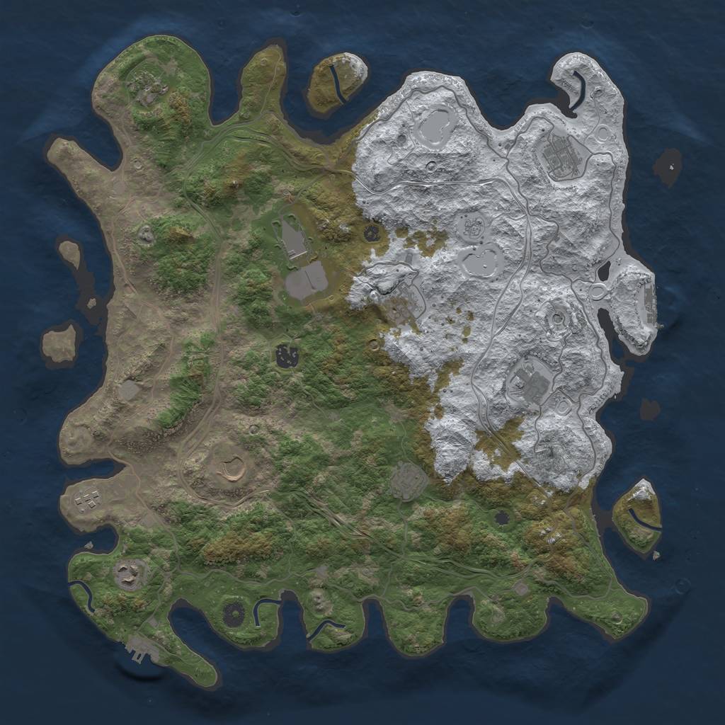Rust Map: Procedural Map, Size: 4500, Seed: 35242, 19 Monuments