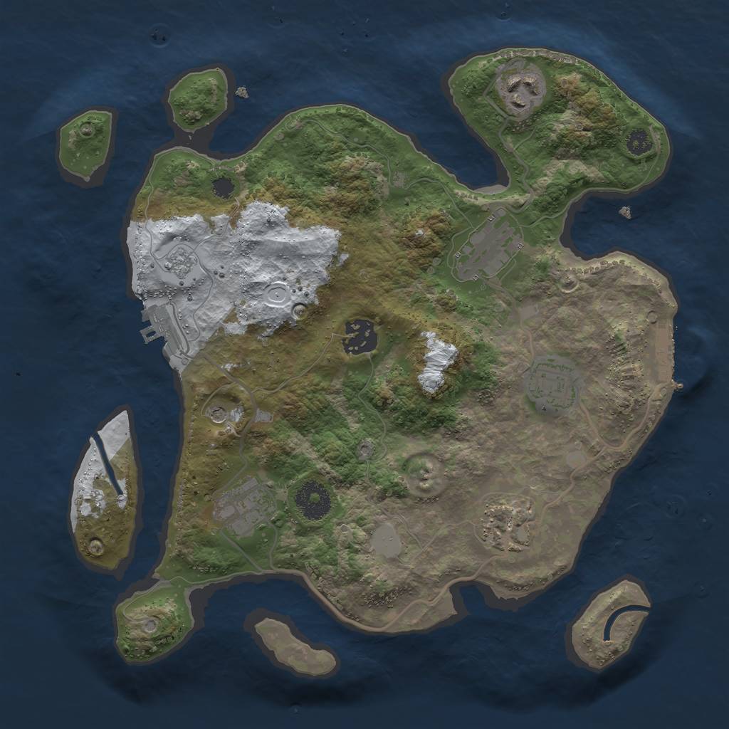 Rust Map: Procedural Map, Size: 3000, Seed: 290174520, 15 Monuments