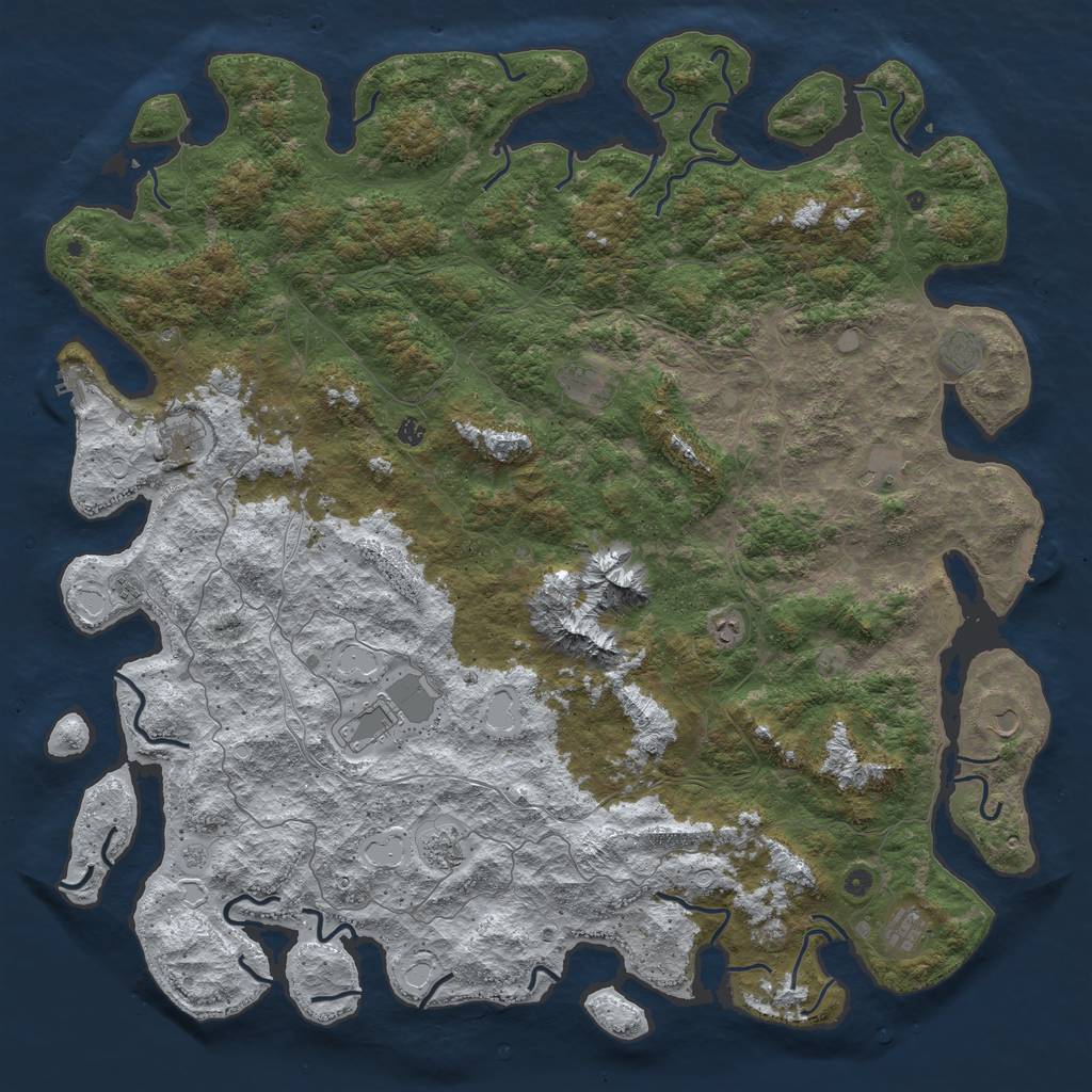 Rust Map: Procedural Map, Size: 6000, Seed: 244895148, 20 Monuments
