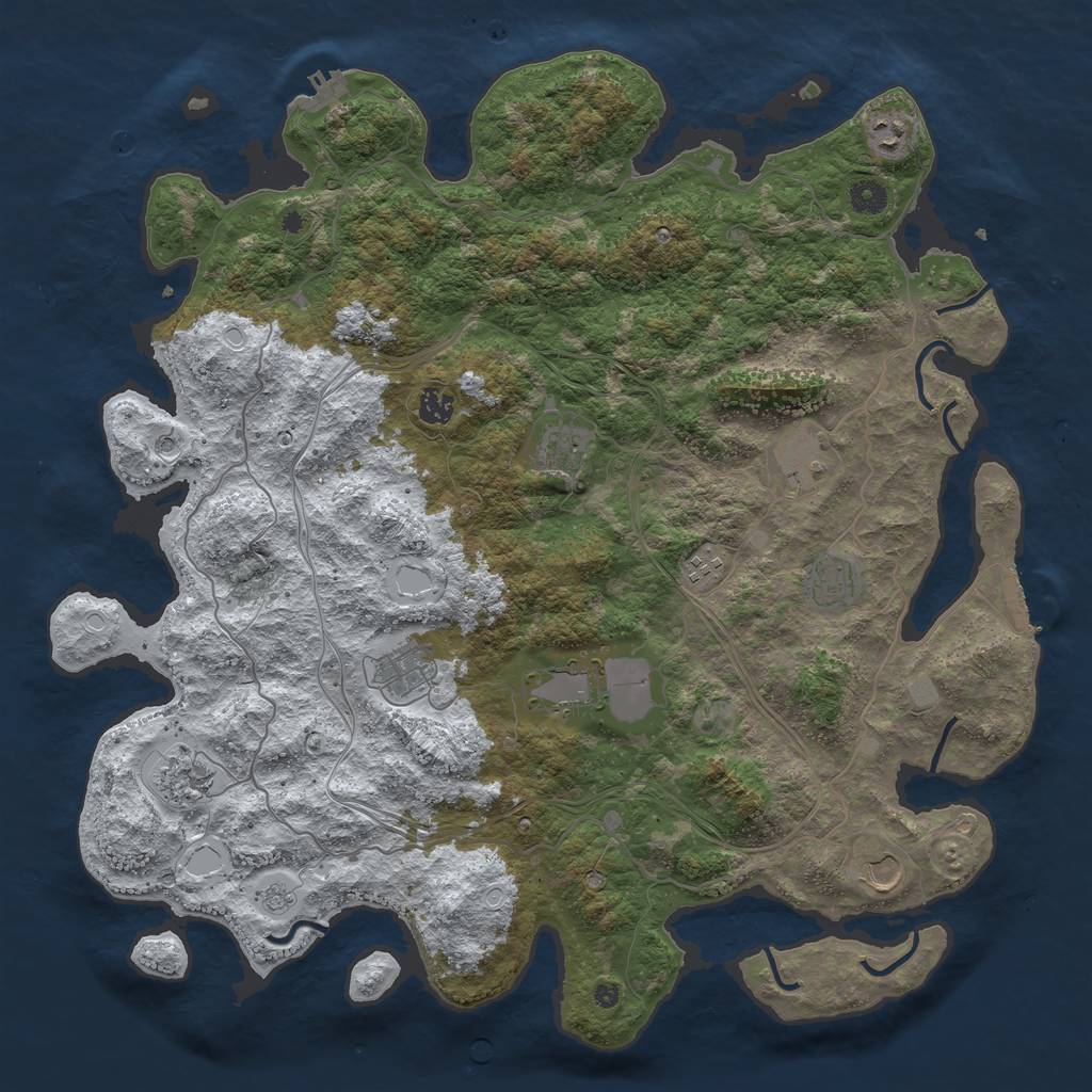Rust Map: Procedural Map, Size: 4500, Seed: 13224, 19 Monuments
