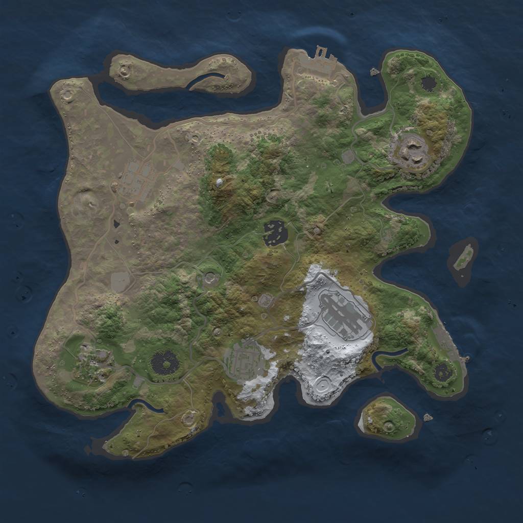Rust Map: Procedural Map, Size: 3000, Seed: 1199719903, 14 Monuments