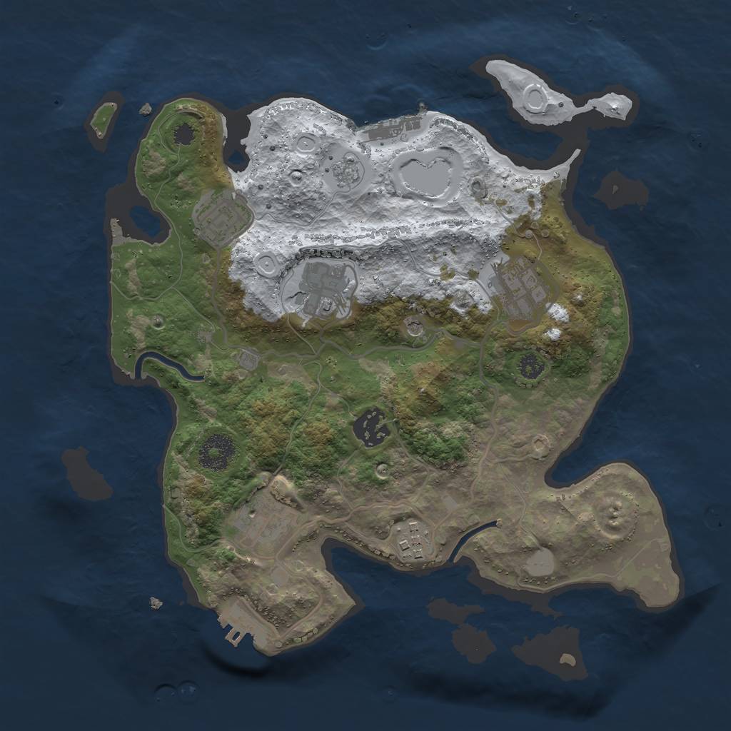 Rust Map: Procedural Map, Size: 3000, Seed: 434, 15 Monuments