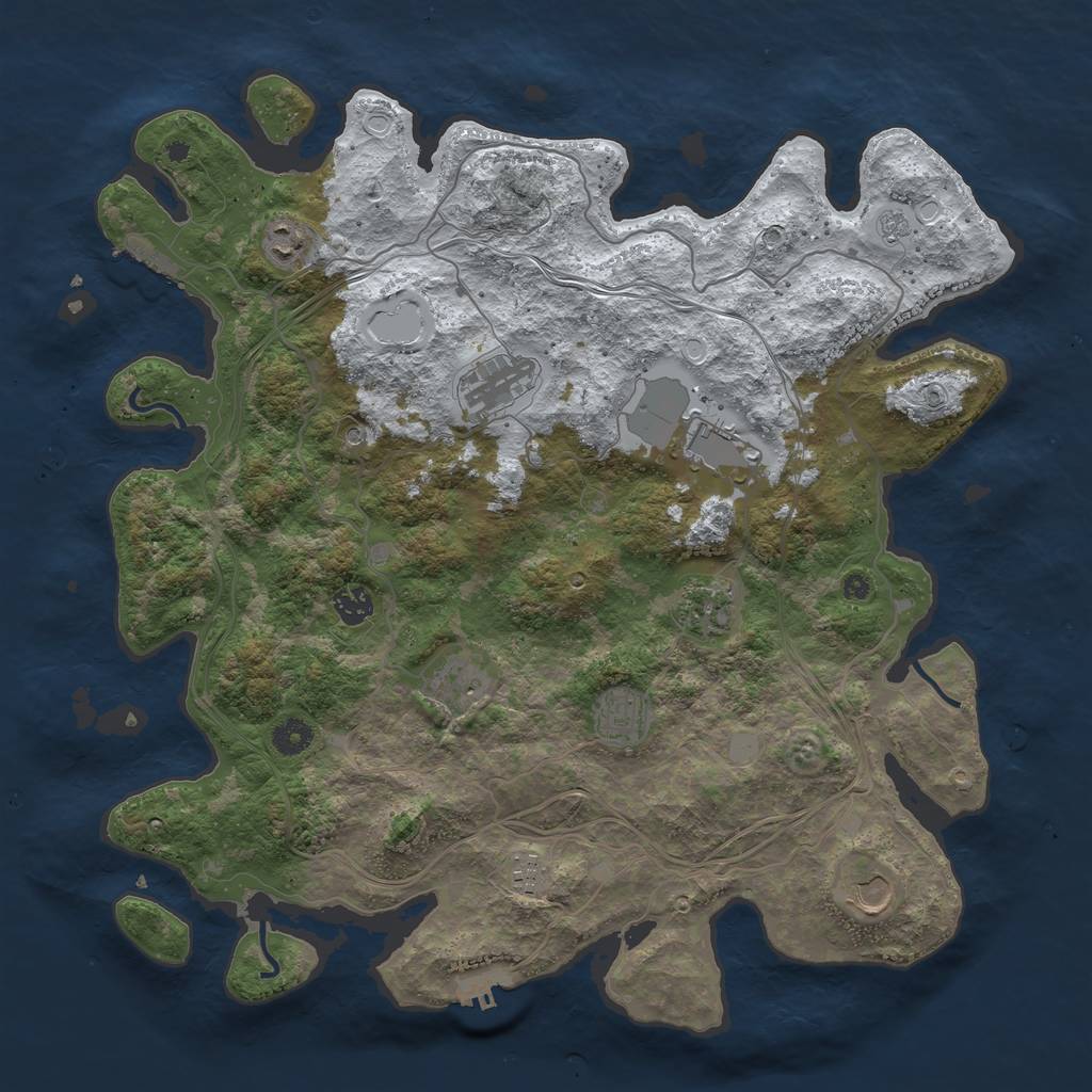 Rust Map: Procedural Map, Size: 4250, Seed: 2579449, 18 Monuments