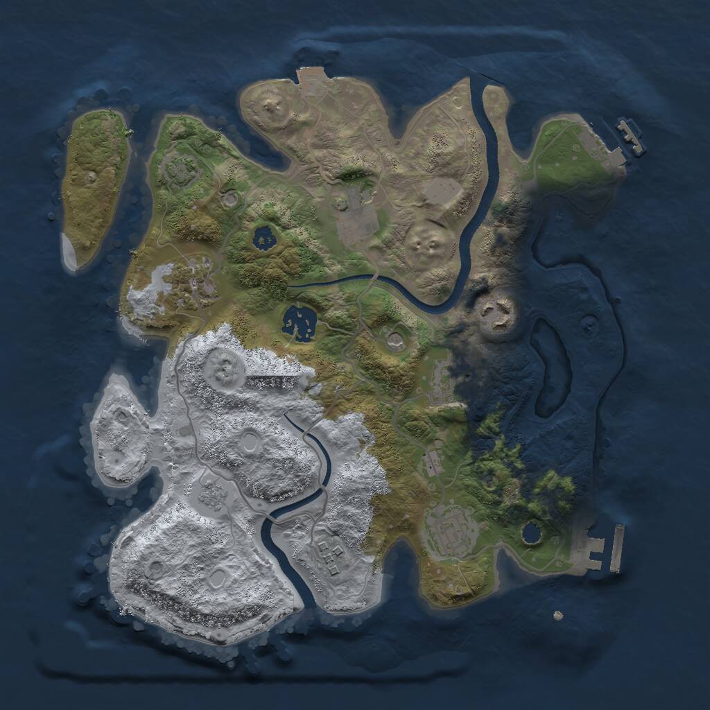 Rust Map: Procedural Map, Size: 3000, Seed: 1701, 13 Monuments